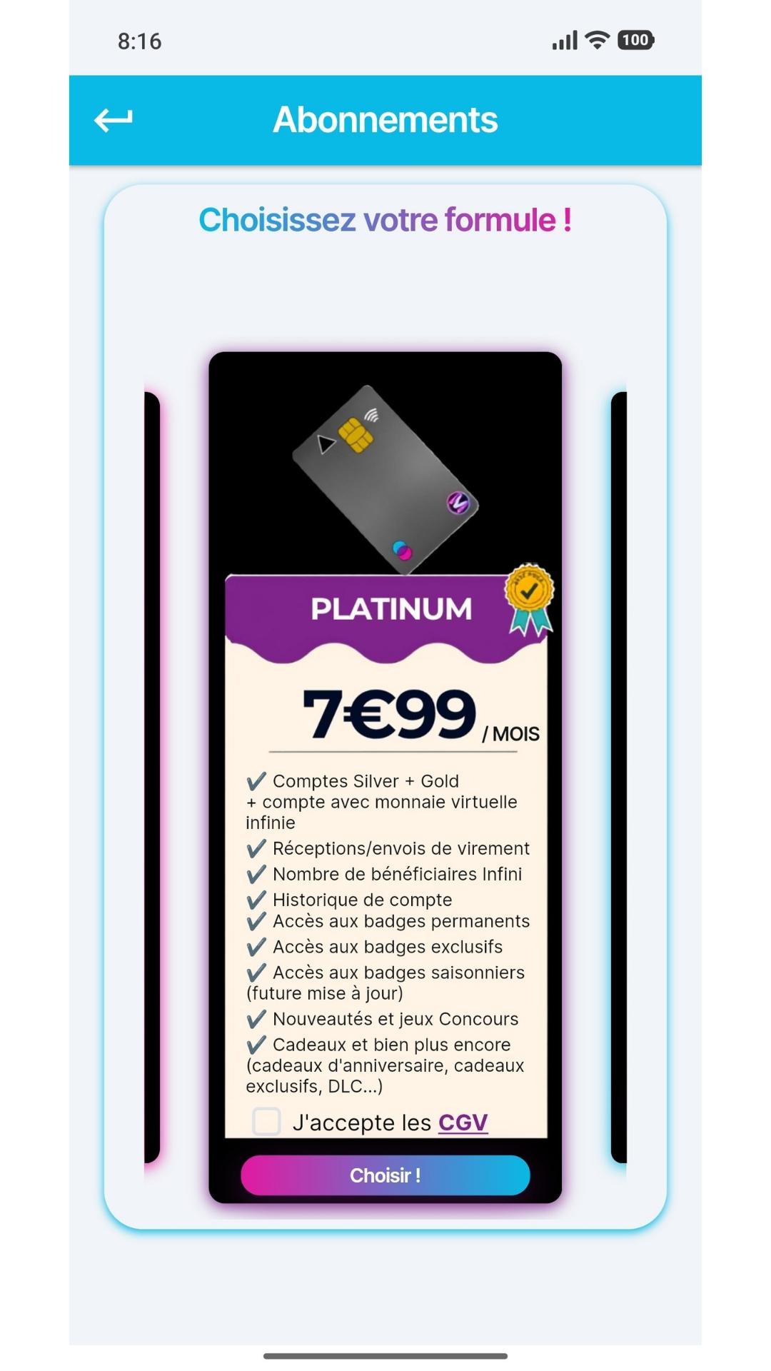 Virtual Money — Formule Platinum
